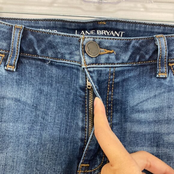 Lane Bryant size 18 Blue Medium Wash Light Distressed Boyfriend Jeans - Picture 4 of 10